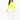 A model wearing a bright neon yellow turtleneck top paired with white joggers and white sneakers.