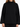 A person wearing a black, oversized sweatshirt with a high neck and wide sleeves, styled casually.