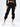 Black jogger pants with a relaxed fit, featuring an elastic waistband and cuffed ankles, paired with white sneakers.