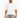 A man stands wearing a loose-fitting white t-shirt and gray distressed denim shorts with frayed edges.