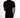 A person stands with their back to the camera, wearing a fitted black short-sleeve shirt and dark jeans.