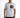 A young man wearing a white t-shirt with graphic text and a photo print, paired with black jeans.