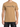 A man wearing a short-sleeve, tan t-shirt with black text and star graphics on the front.