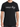 Black short-sleeve t-shirt featuring bold white text and star graphics on the front.