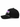 Black cap featuring bold white and purple text, with a striped design along the brim.