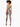 Colorful two-piece set featuring a cropped top and fitted leggings with artistic patterns and a stylish silhouette.