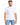 A man stands confidently wearing a fitted white short-sleeve t-shirt paired with denim shorts.
