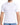 A fitted white short-sleeve shirt with a high neckline, worn by a man against a plain background.