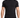 A fitted black short-sleeve shirt with a high neckline, worn by a person against a plain background.