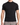 A fitted black short-sleeve shirt with a high neckline, worn by a person against a plain background.
