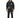No Risk Pants Set in Black – hoodie and sweatpants with white slogan prints, front view
