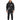 No Risk Pants Set in Black – hoodie and sweatpants with white slogan prints, front view