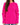 Brooke Sweater in Hot Pink – front view on a model, ribbed crew neck and elbow cutout sleeves
