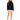 Celine Sweater in Black – full-length front view of a turtleneck with frayed fringe hem, worn with a white skirt