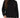 Celine Sweater in Black – front view of a turtleneck with frayed fringe hem, worn over a white skirt