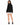 Celine Sweater in Black – back view of the turtleneck with frayed fringe hem, worn with a white mini skirt