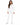Collar Pants Set in White – full-length front view of keyhole sweatshirt and cuffed joggers