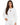 Collar Top Set in White – front view of crew neck sweatshirt with keyhole cutout, worn with matching pants