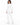 Collar Top Set in White – full-length back view of drop-shoulder top and cuffed joggers