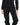 Eyes Pants Set in Black – close-up of the crossover elastic waistband and front pintuck seams