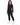 Eyes Pants Set in Black – full-length front view of cropped crewneck sweatshirt and cuffed joggers on model