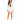 Nina Jacket Set in White – full-length front view of cropped blazer with asymmetric mini skirt
