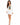 Nina Jacket Set in White – full-length front view of cropped blazer and asymmetric mini skirt