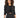 Ride Blazer in Black – front view on model, cropped cut with notch lapels and one button