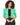 Ride Blazer in Green – front view on a model, cropped with notch lapels, worn open over a black crop top