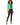 Ride Blazer in Green – full-length front view of the cropped blazer worn open over a black top and black slit-hem pants