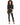 Ride Blazer in Black – full-length front view, cropped with notched lapels, worn with black split-hem pants