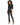 Ride Blazer in Black – full-length front view of a cropped one-button blazer with black front-slit pants