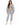 Lily Top Set in Gray – full-length front view of zip-front bandeau top, open zip hoodie and drawstring joggers