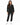 Collar Pants Set in Black – full-length front view of keyhole-neck sweatshirt and cuffed joggers