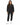 Collar Top Set in Black – full-length front view with keyhole cutout sweatshirt and cuffed joggers