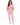 Remi Bodysuit Set in Pink – full-length front view with cutout bodysuit, open zip hoodie and joggers