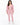 Remi Bodysuit Set in Pink – full-length front view with open zip hoodie, cutout bodysuit and drawstring joggers