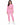 Eyes Pants Set in Pink – full-length front view of bustier-seam crop top and cutout-waist joggers