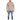 Sean Knit Sweater in Beige – full-length front view with distressed holes, worn with blue jeans