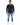 Sean Knit Sweater in Navy – full-length front view on model, distressed holes, crew neck, dropped shoulders