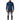 Tyson Sweater in Navy Blue – full-length front view of the turtleneck with ribbed cuffs and hem, worn with ripped black jeans