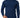 Tyson Sweater in Navy Blue – front view on a model, ribbed turtleneck, cuffs and hem with black jeans