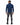 Tyson Sweater in Navy Blue – full-length back view with ribbed high collar, cuffs and hem, worn with black jeans