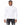 Tyson Sweater in White – front view on a model, ribbed turtleneck, cuffs and hem, with grey ripped jeans