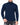 Romeo Turtleneck Sweater in Navy – front view on model with ribbed collar, cuffs and hem