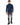 Romeo Turtleneck Sweater in Navy – full-length front view worn with gray ripped-knee jeans