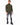 Romeo Turtleneck Sweater in Olive Green – full-length front view with ribbed hem, worn with ripped grey jeans