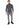 Romeo Turtleneck Sweater in Charcoal Grey – full-length front view on model with ripped grey jeans