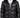 Jerry Puffer Coat in Black – front view of glossy quilted coat with fuzzy collar, silver zip and ribbed hem