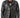 Russell Jacket in Black – front view worn open, with silver zips, snap lapels and a flap pocket